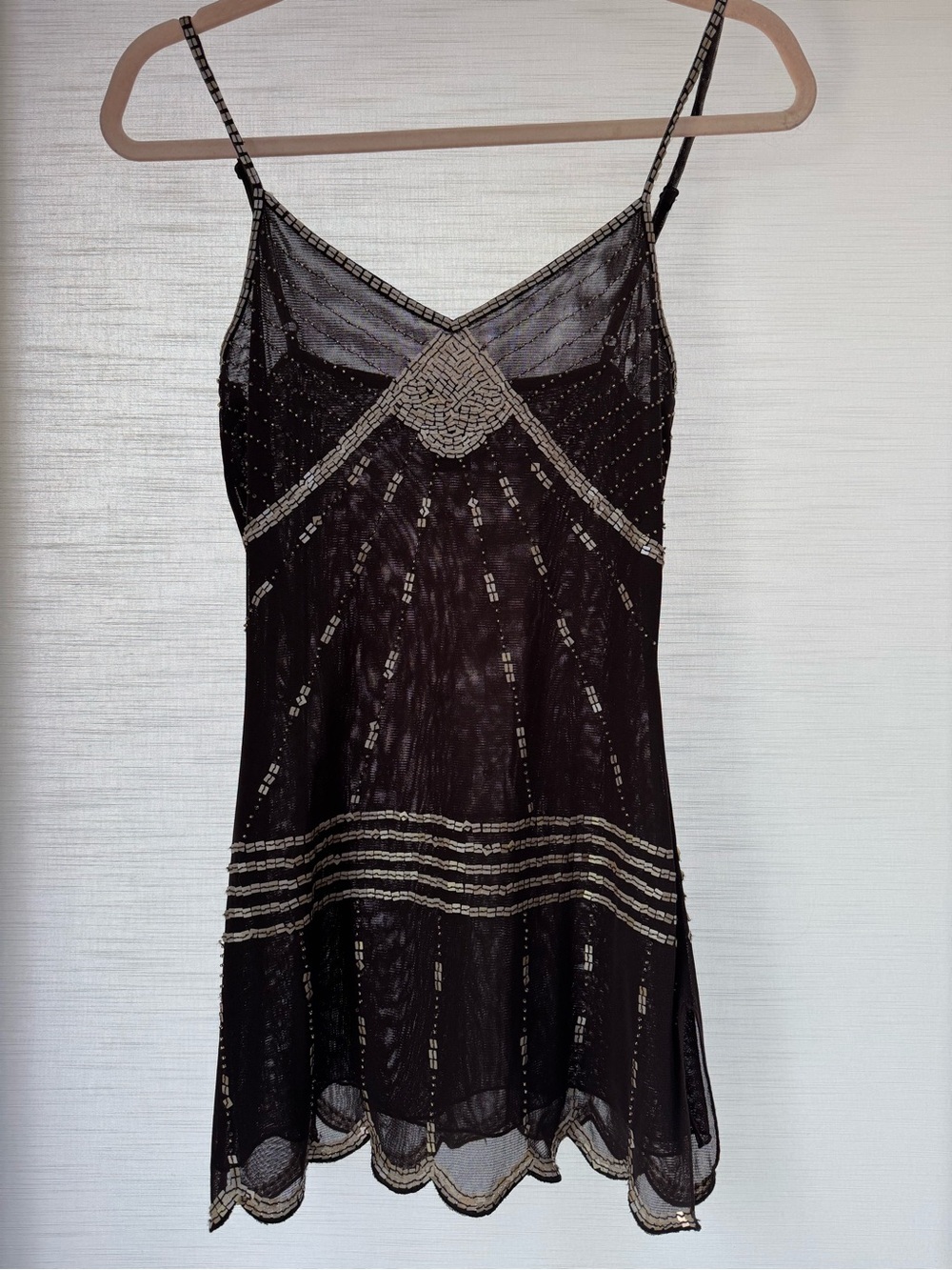Vintage Arden B Dark Brown Beaded Camisole with Adjustable Straps - Picture 8 of 9